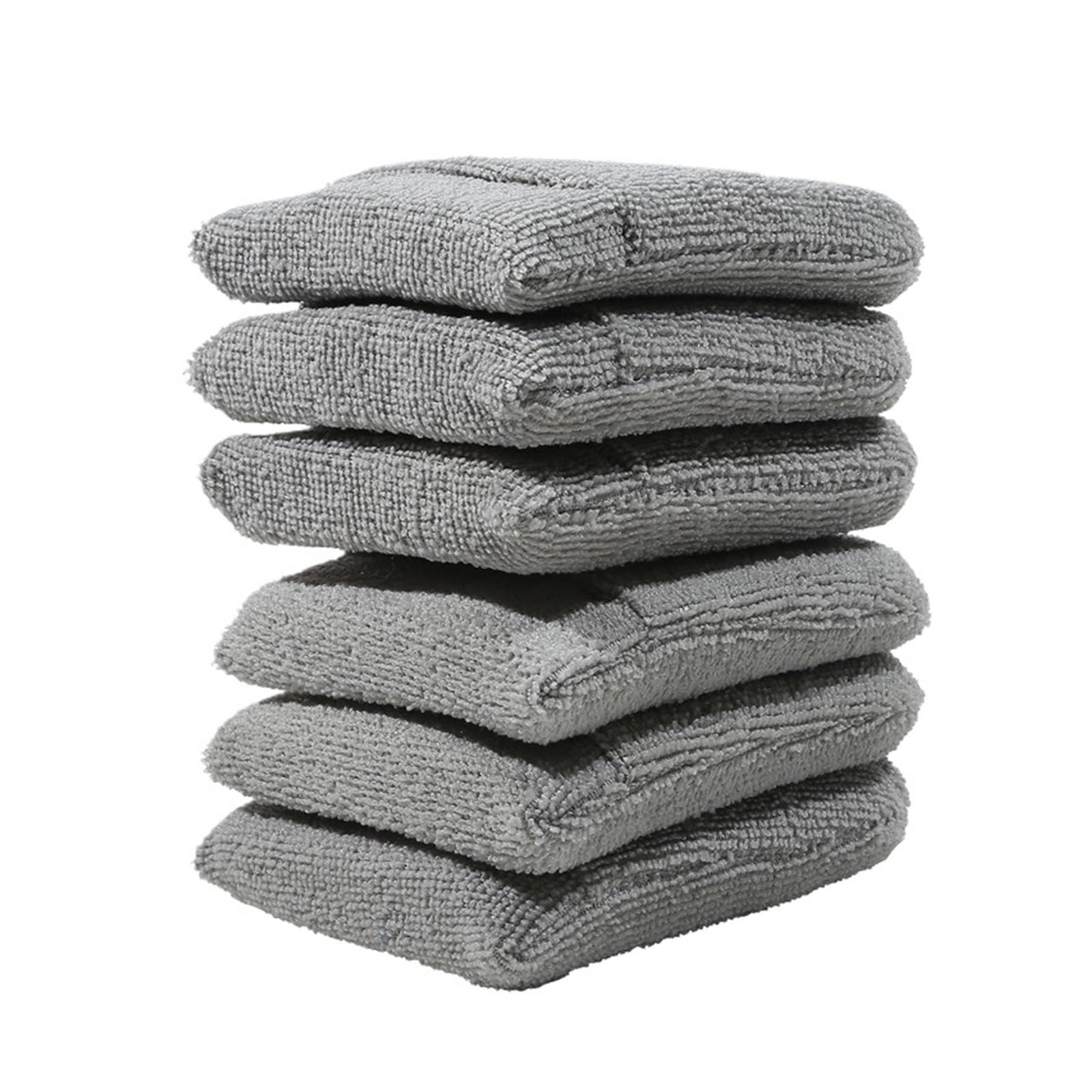 2/6pcs Car Polishing Wax Sponge Soft Microfiber Car Wax Applicator Mitts Foam Applicator Pad For Car Detailing Care Tool(Gray 6Pcs)