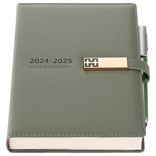2024-2025 Dairy,Academic Diary 2024-2025 A5 Page A Day from July 2024 to June 2025,Organizer Daily Monthly Planner with Colorful Monthly Tabs,Pen,Pen Loop and Inner Pocket,Bookmarks (Green)