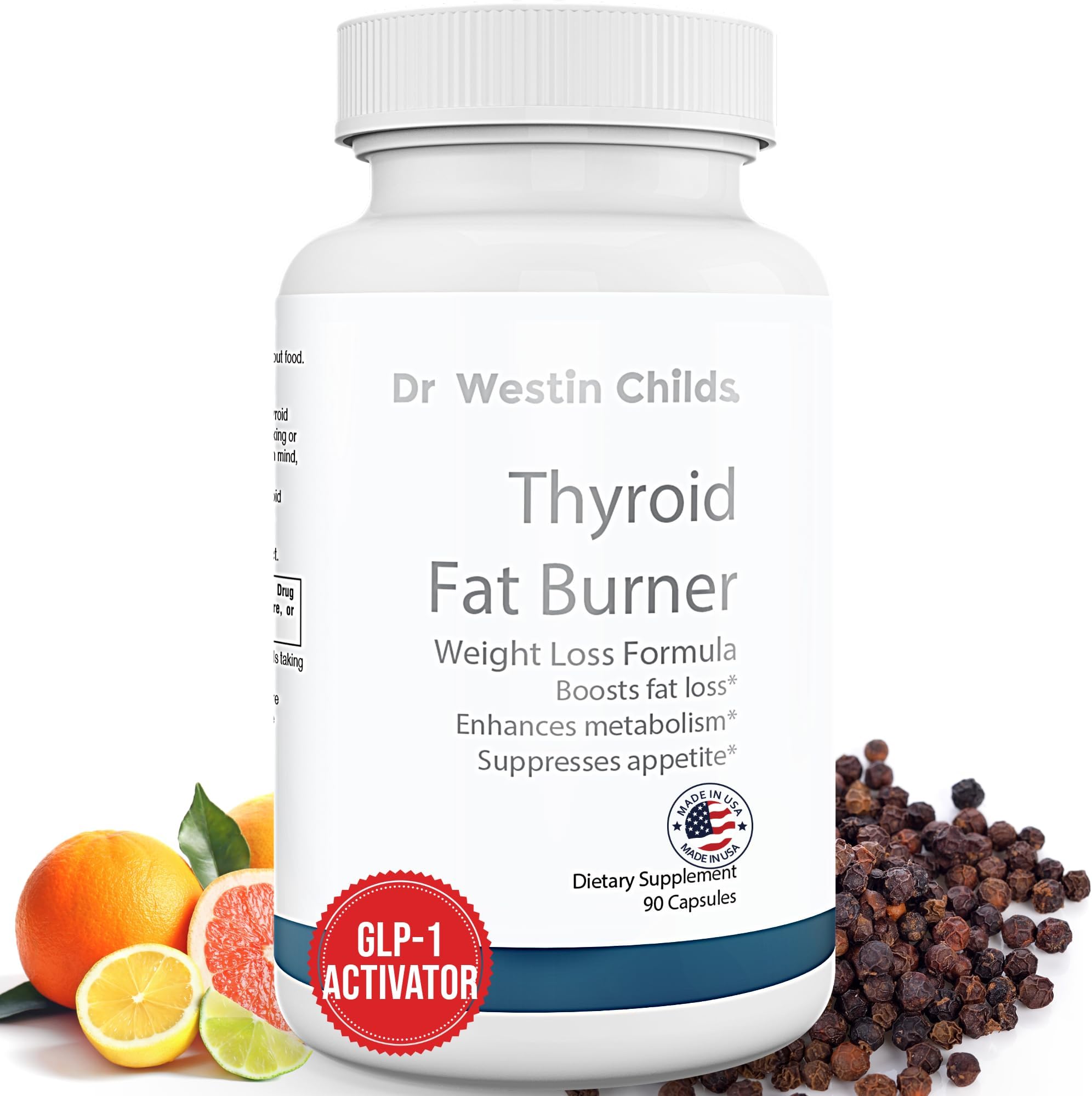 Thyroid Fat Burner - Fast Acting Thermogenic Weight Loss Supplement for Women & Men with Hypothyroidism, Hashimoto's & Hyperthyroidism for Waist Trimming, Bloating, 30 Servings