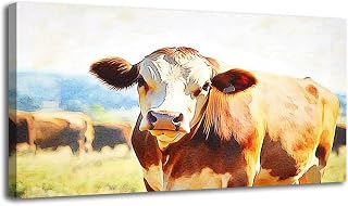 30"x 60" Large Wall Art Watercolor Bull Stud Painting Picture Print on Canvas Wall Art for Living Room Bedroom Modern Home Wall Decor Framed Artwork