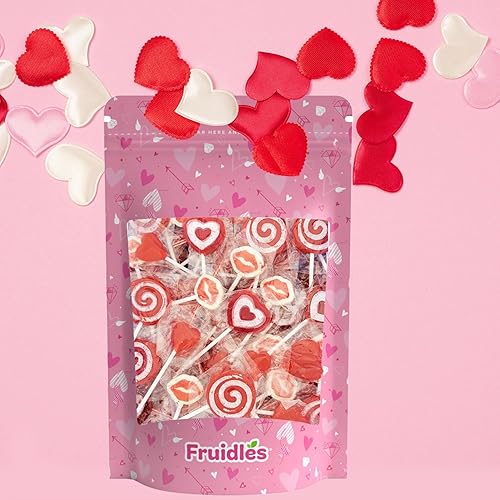 Miniatura 8 de Mezcla de piruletas para fiestas de San Valentín, paletas con forma de corazones, labios y remolinos, surtido de sabores frutales, envueltas