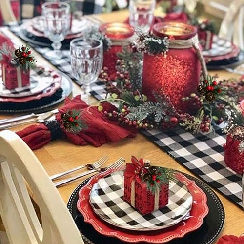 Miniatura 3 de 20 púas de pino artificiales de simulación de Navidad, piñas de bayas pequeñas para arreglos florales, coronas, bodas, jardín, decoración de árbol