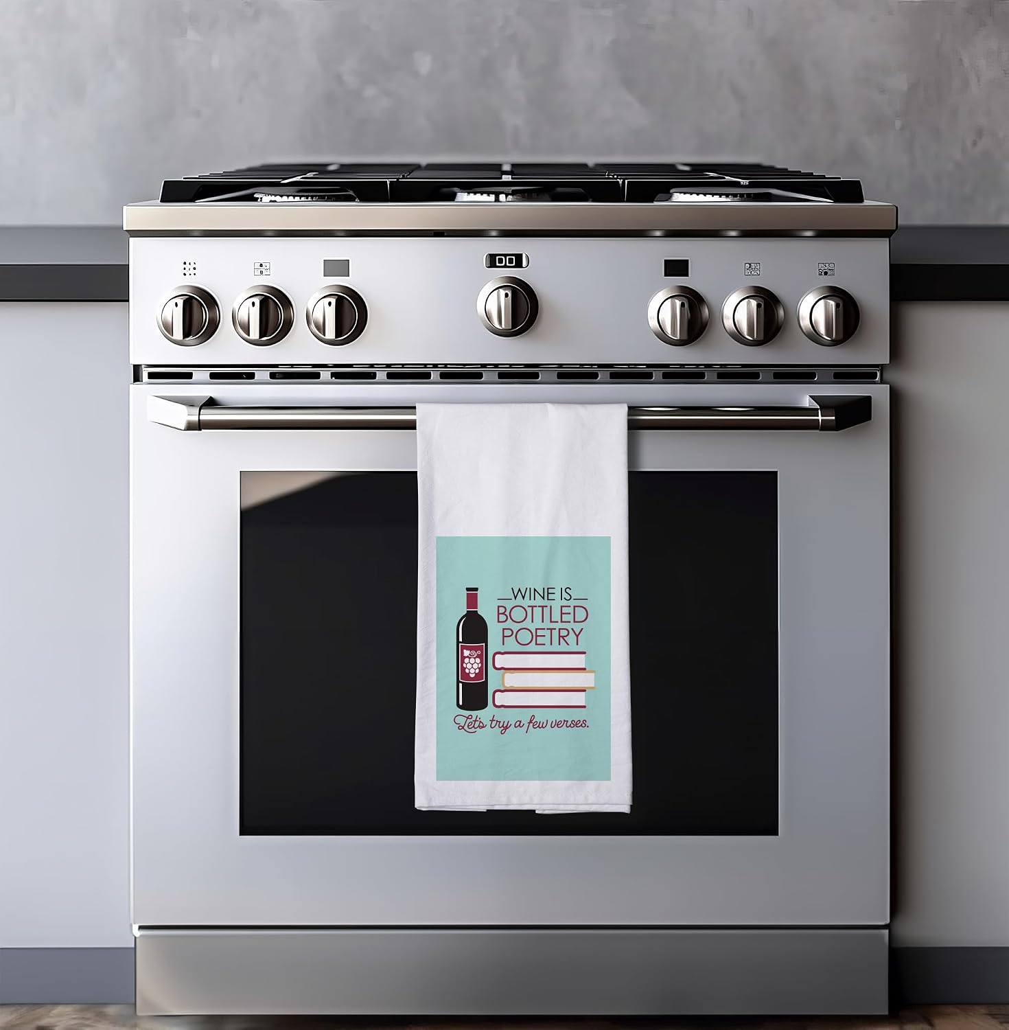 Chris's Stuff Kitchen Dish Towel - Flour Sack Cotton Dishcloth - Highly Absorbent - 27 x 27 Inches for Wine Lovers - Funny Quote Therapy (Bottled Poetry) image 5