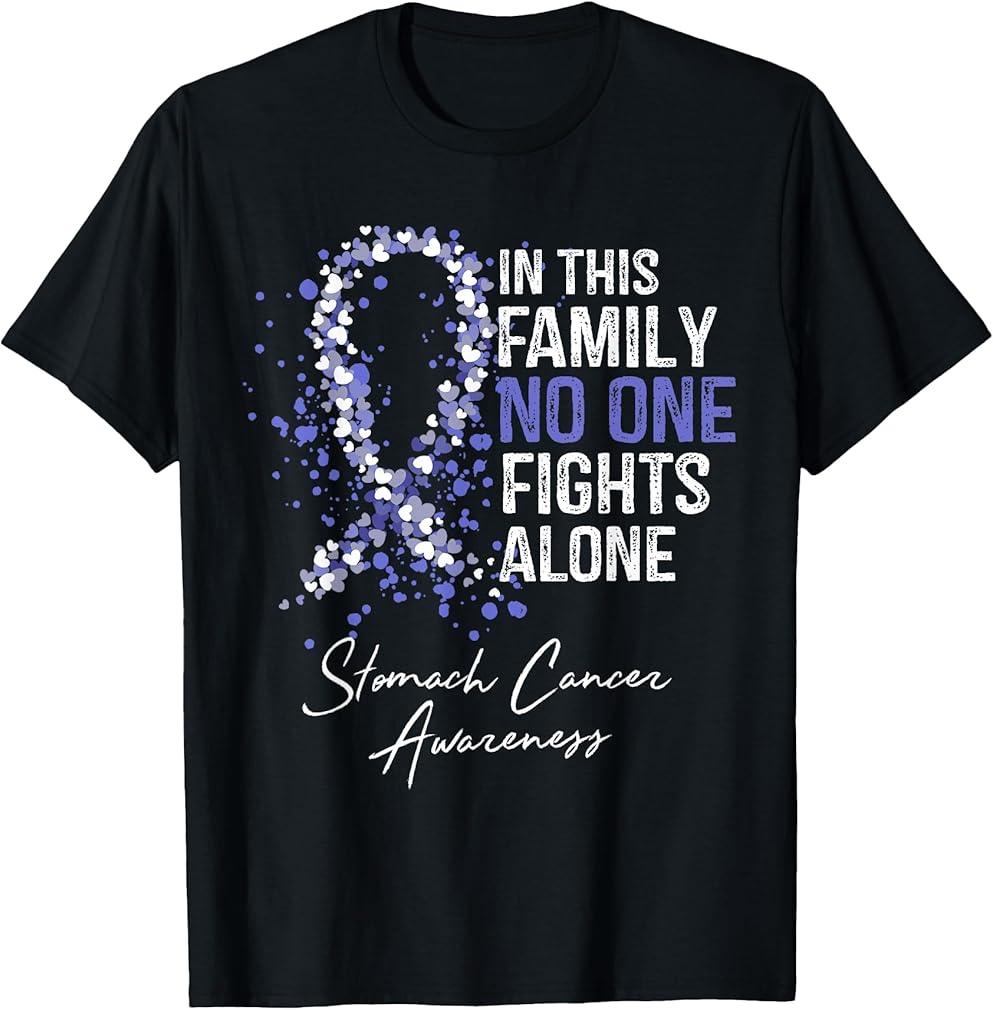 in This Family No One Fights Alone Shirt Stomach Cancer T-Shirt