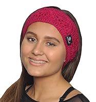 Vista 1 de KayJayStyles Diadema tejida a mano con forro polar para la cabeza, calentador de orejas Nepal (rosa)