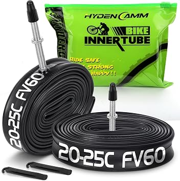 2 Pack 700x20C-25C Bike Tube FV42/FV48/FV60mm, 2 Tire Levers