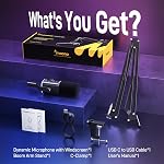 MAONO Microphone de jeu dynamique avec bras de boom: XLR/USB Microphone Podcast avec logiciel, bouton Mute, contrôle de gain, RGB PC Mic pour le streaming, l'enregistrement, PS4/PS5, YouTube Création de contenu PD100XS