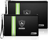 Vista 1 de Bolsa de documentos ignífuga con cremallera de metal y tira reflectante, bolsa impermeable segura contra incendios para efectivo, pasaporte