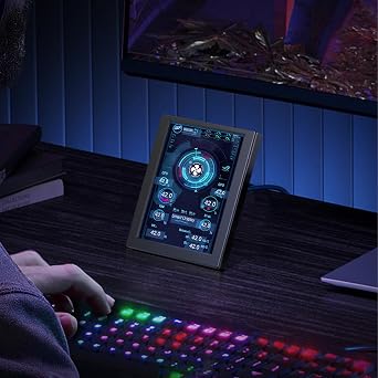 Computer Temperature Monitor with Stepless Attenuation and 3.5 Inch Display for Desktop, Second Monitor with CPU Temperature Frequency, Speed