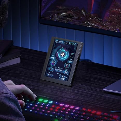 Computer Temperature Monitor with Stepless Attenuation and 3.5 Inch Display for Desktop, Second Monitor with CPU Temperature Frequency, Speed