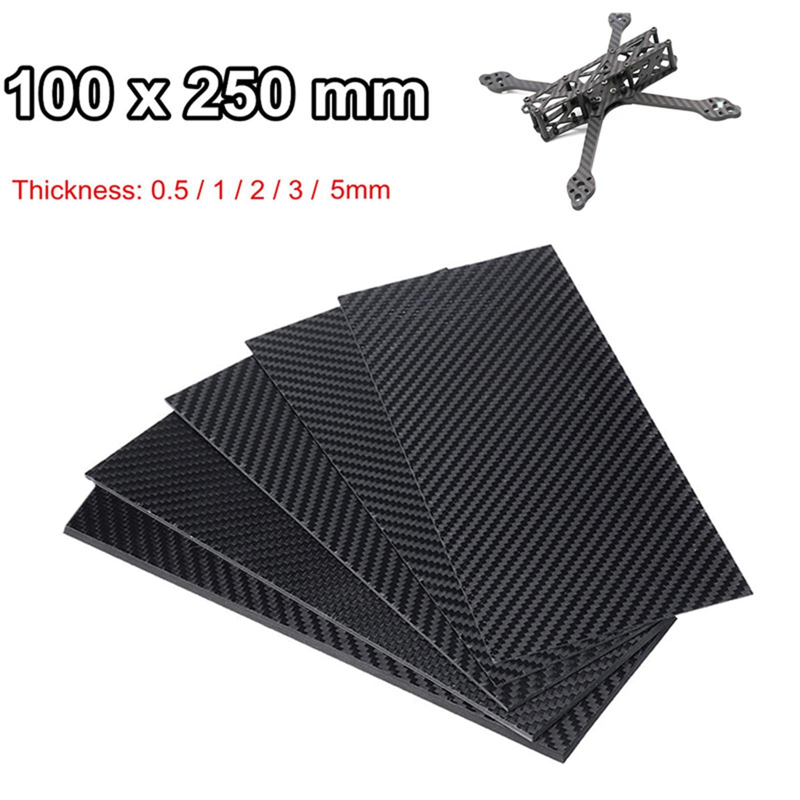 MagiDeal Lastra in Fibra di Carbonio Piastra Rc Drone Quadcopter Pannello per Modellismo DIY Tavola per Artigianato Strutture Foglio per Aeromodelli Materiale