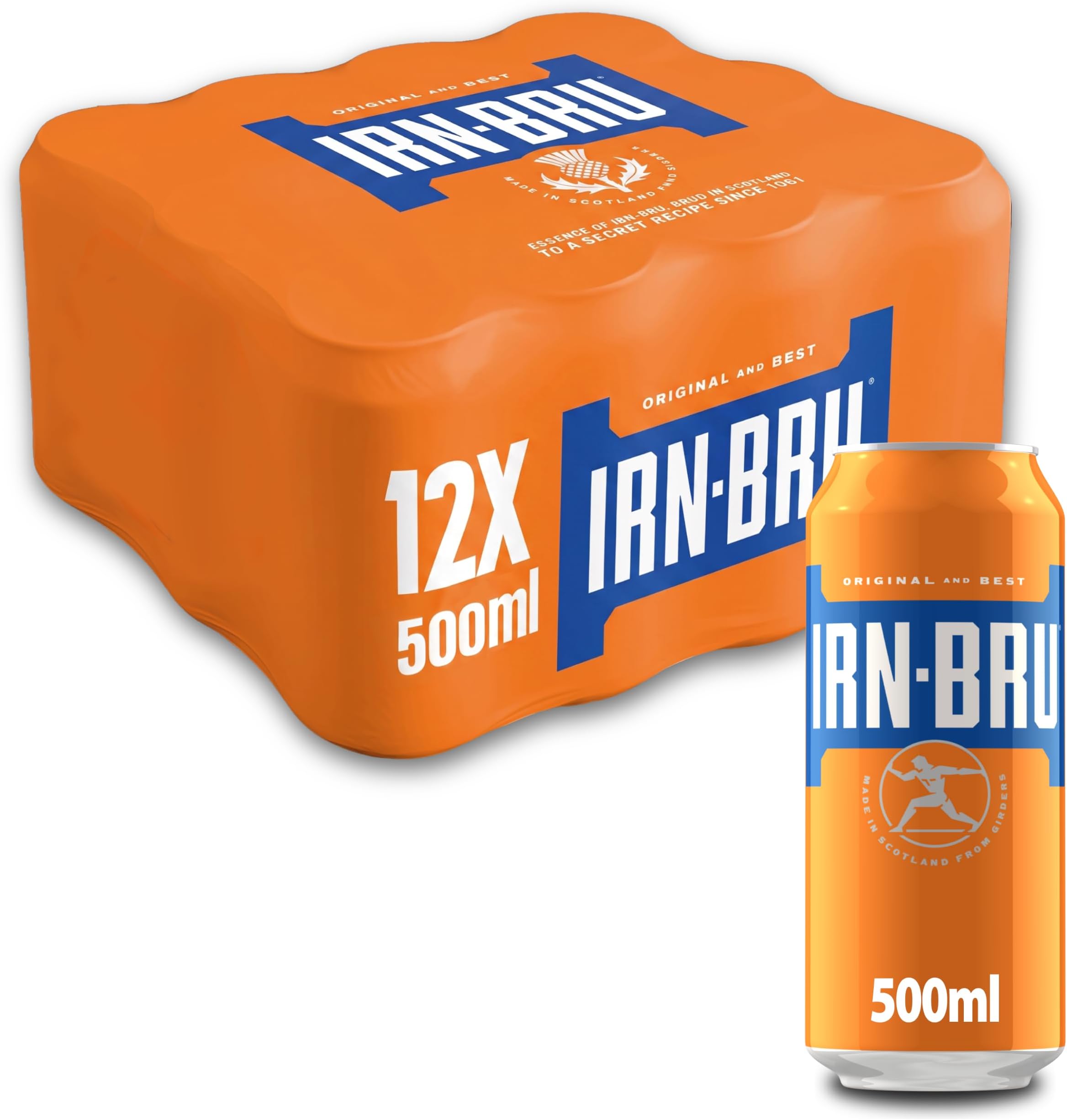 Carbonated Soft Drink, 12 Pack, 500ml Cans | Scotland's iconic carbonated soft drink made with a secret recipe of 32 flavour notes.