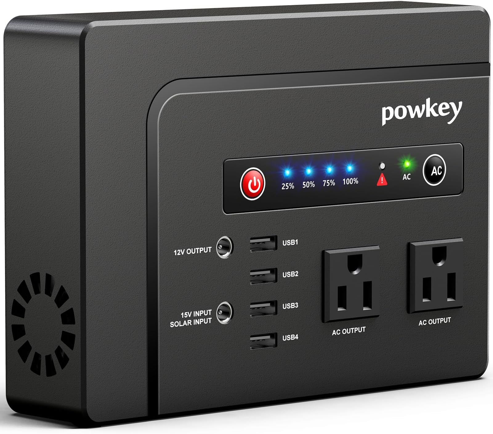 powkey Portable Power Station 200W, 146Wh Portable Solar Generator Battery Pack with 2 Pure Sine Wave AC Outlets/4 USB A/1 DC Port, Lithium Battery Backup Power Supply for Camping Travel Outdoor Home