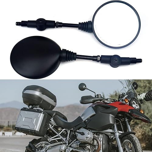 Vista 3 de Motocicleta Plegable Redonda Retrovisor Espejos para Honda Suzuki Valkyrie Road V Star 650 XVS650 250 1100