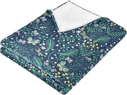 Miniatura 2 de KLL Summer Herbs and Safari Butterflies Plush Travel Blankets, Cozy Warm Throws for Picnic, Bed, Travel, Fall Blanket 60"x90" Plush Travel Blankets