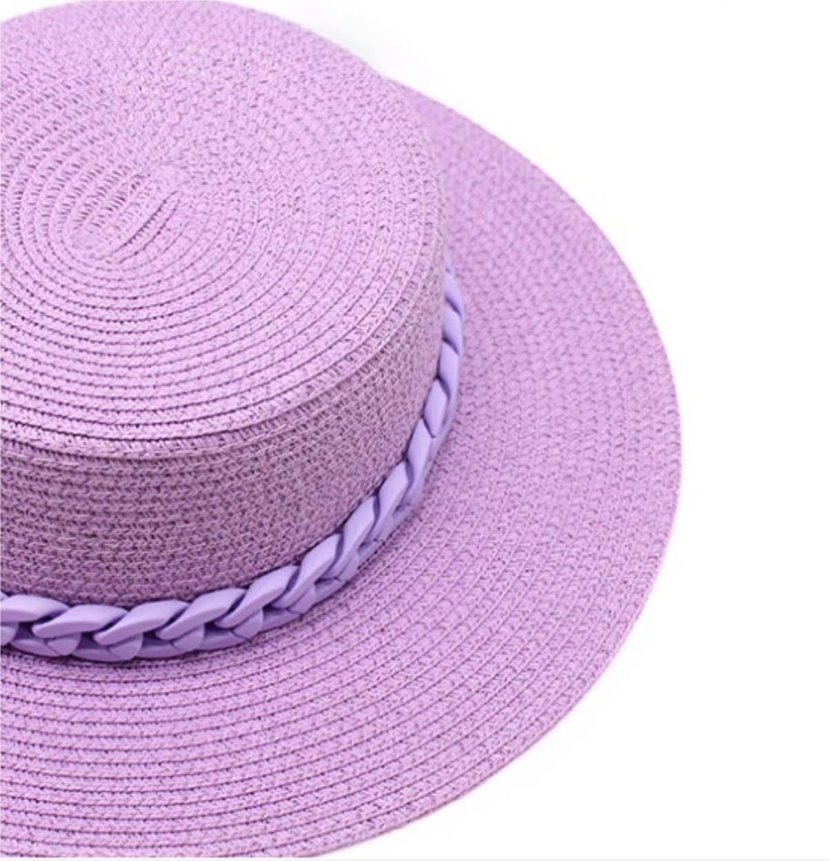Casquette Visiere Femme, Summer Chapeau De Soleil À Chaîne Acrylique Lady Jazz Beach Hat Ladies Summer Black Pliable, Chapeau de Plage