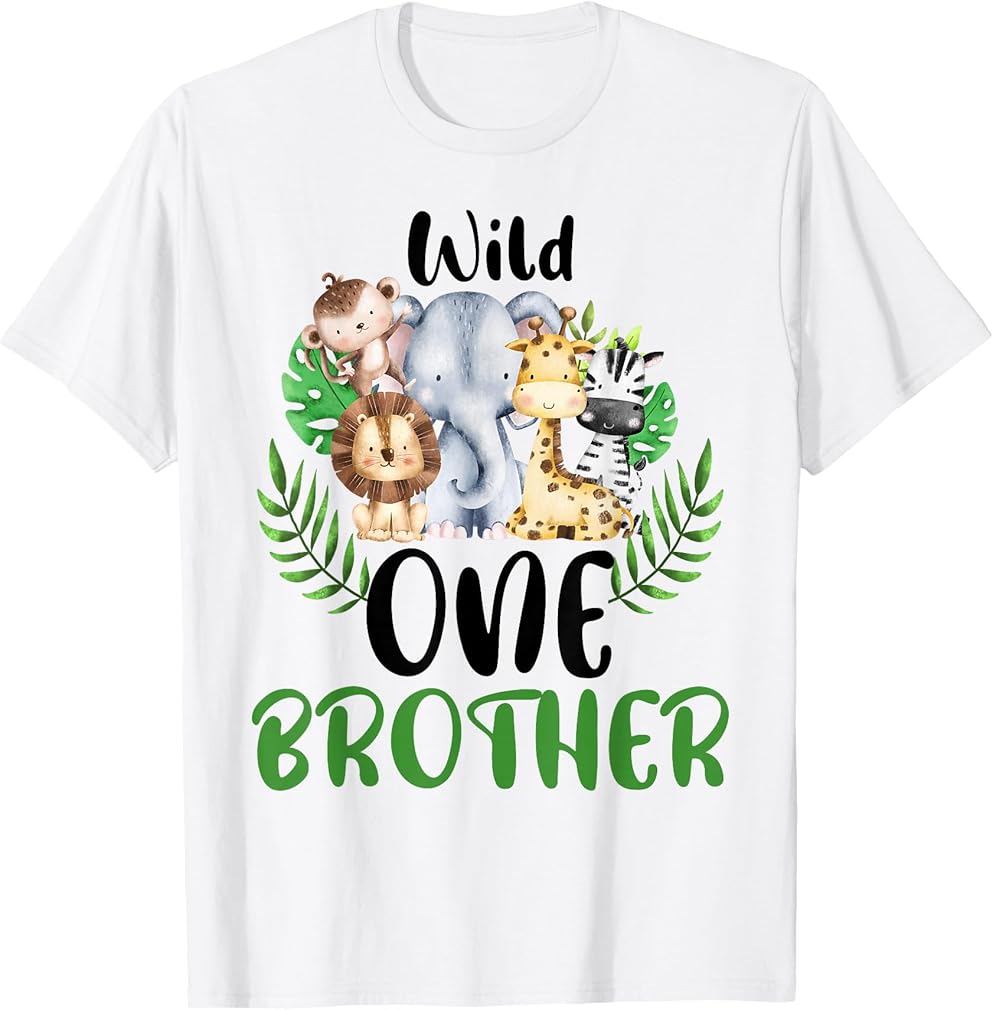 Brother of The Wild One Zoo Birthday Safari Jungle Animal T-Shirt