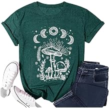 Vintage Boho Graphic Tees for Women Summer Round Neck Nature Cottagecore Tee Tops