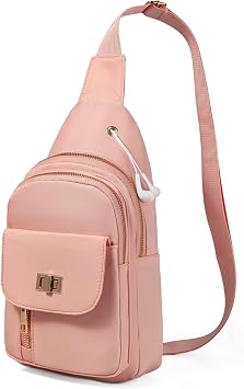 Xsecnua Small Sling Backpack CrossBody Sling Bags for Women Trendy | Lightweight Cross Body Bag with 6 Pockets Anti-Theft Fanny Pack for Travel Hiking Casual Daily Festivals