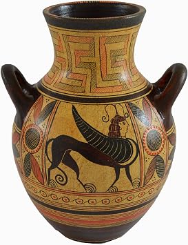 Estia Creations Minoan Pottery Amphora Vase - Griffin Guardian - Ancient Crete - Museum Replica