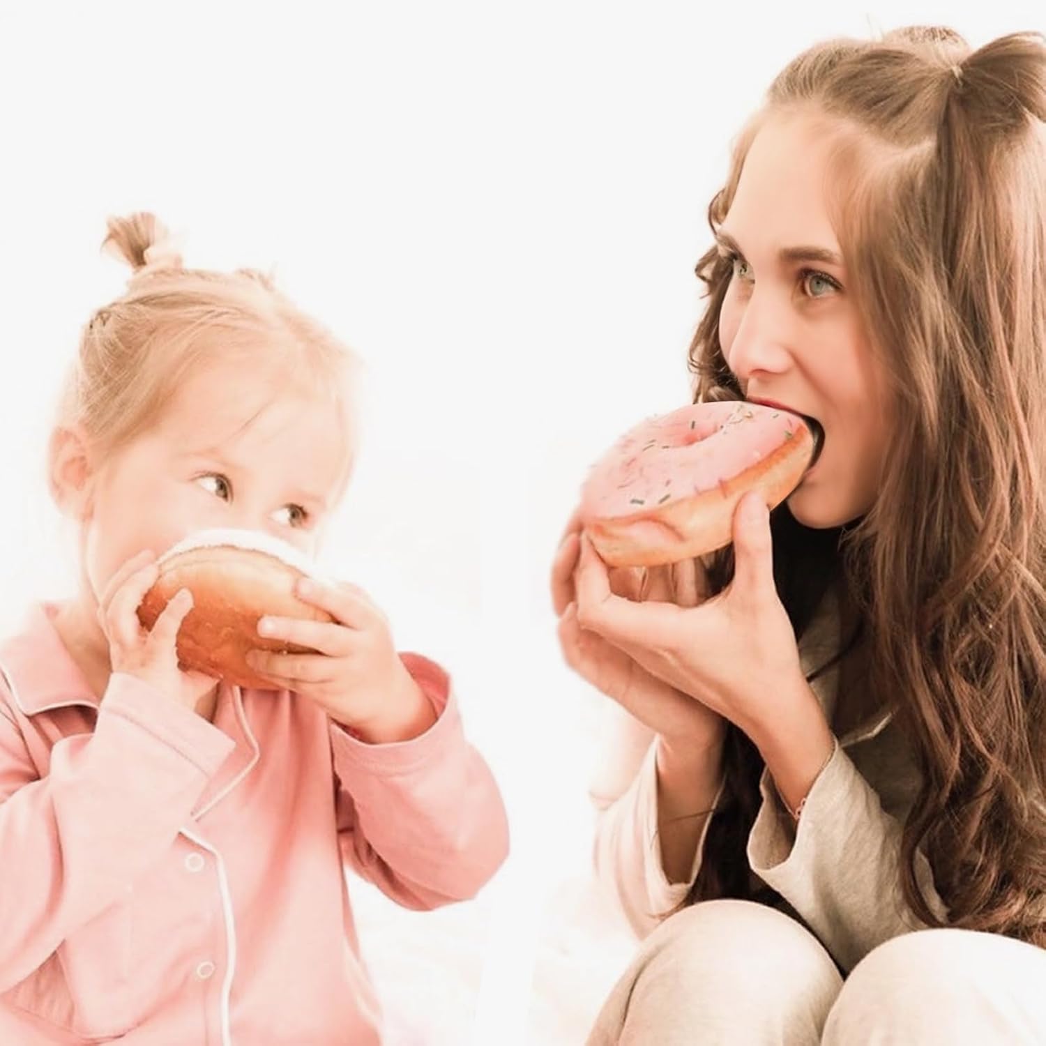 Mini Donut Maker, Mini Donuts Maker, Large Donut Maker, 2 Extra Large 4-inch Donuts, Non-stick, Anti-scalding, Double Sided Heating, Easy to Use and Clean, Perfect for Home Baking (Black 1)