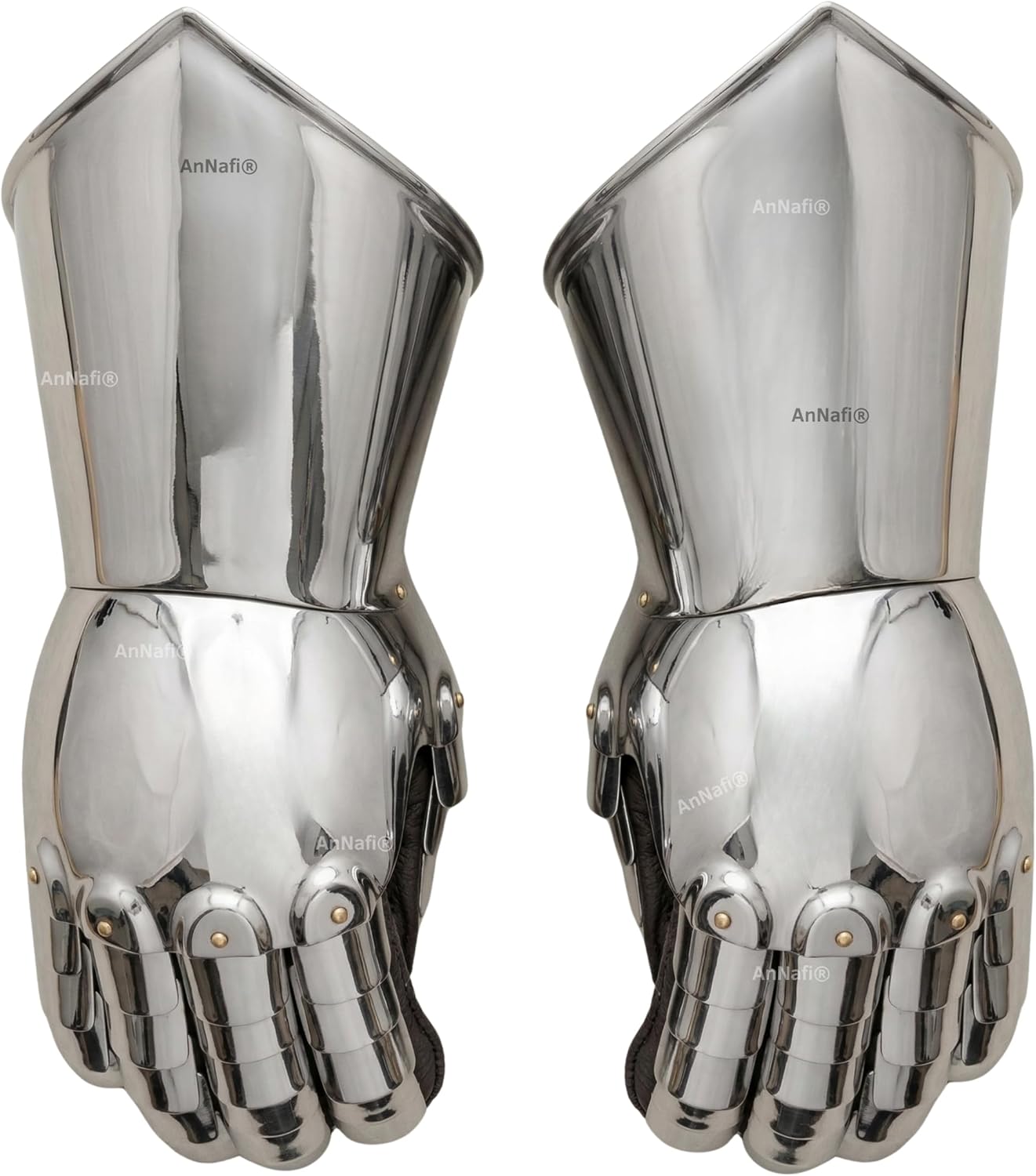 AnNafi® Armor Gauntlets Steel Gloves Armor Pair | Medieval Knight Costume| Warrior Metal Gauntlet