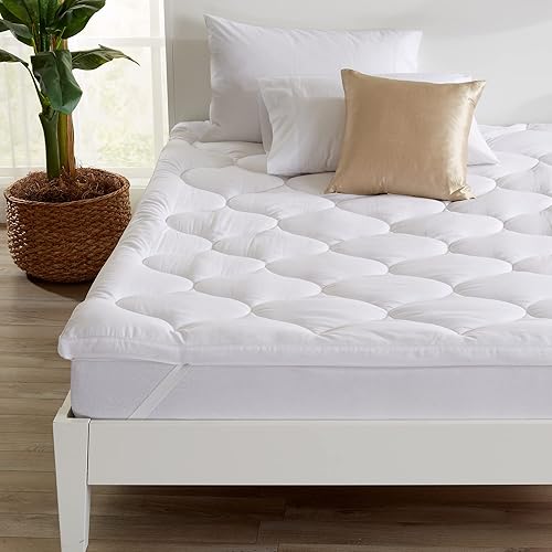 Cubrecolchón ultra suave. Funda de colchón de 2 pulgadas de grosor. Se adapta a colchones de hasta 18 pulgadas de profundidad. Colección Kyla