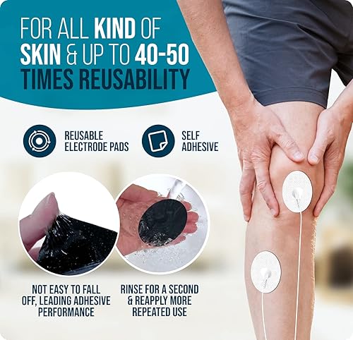 Miniatura 5 de TENS - Almohadillas de repuesto para unidades TENS, 22 unidades, electrodos de varios tamaños, almohadillas de unidad TENS, reutilizables, 35-50