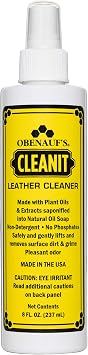 Obenaufs Cleanit Leather Cleaner - Natural Plant Oil Leather Cleaner for Boots, Furniture and Car Interior - Safe and Gentle Non-Detergent Oil Liquid Soap - Ready-to-use 8oz Spray Bottle