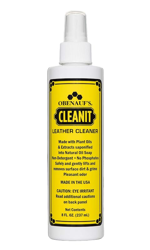 Obenauf's Cleanit Limpador de Couro com Óleos Vegetais Naturais, Spray Pronto para Uso, Frasco de 240 mL