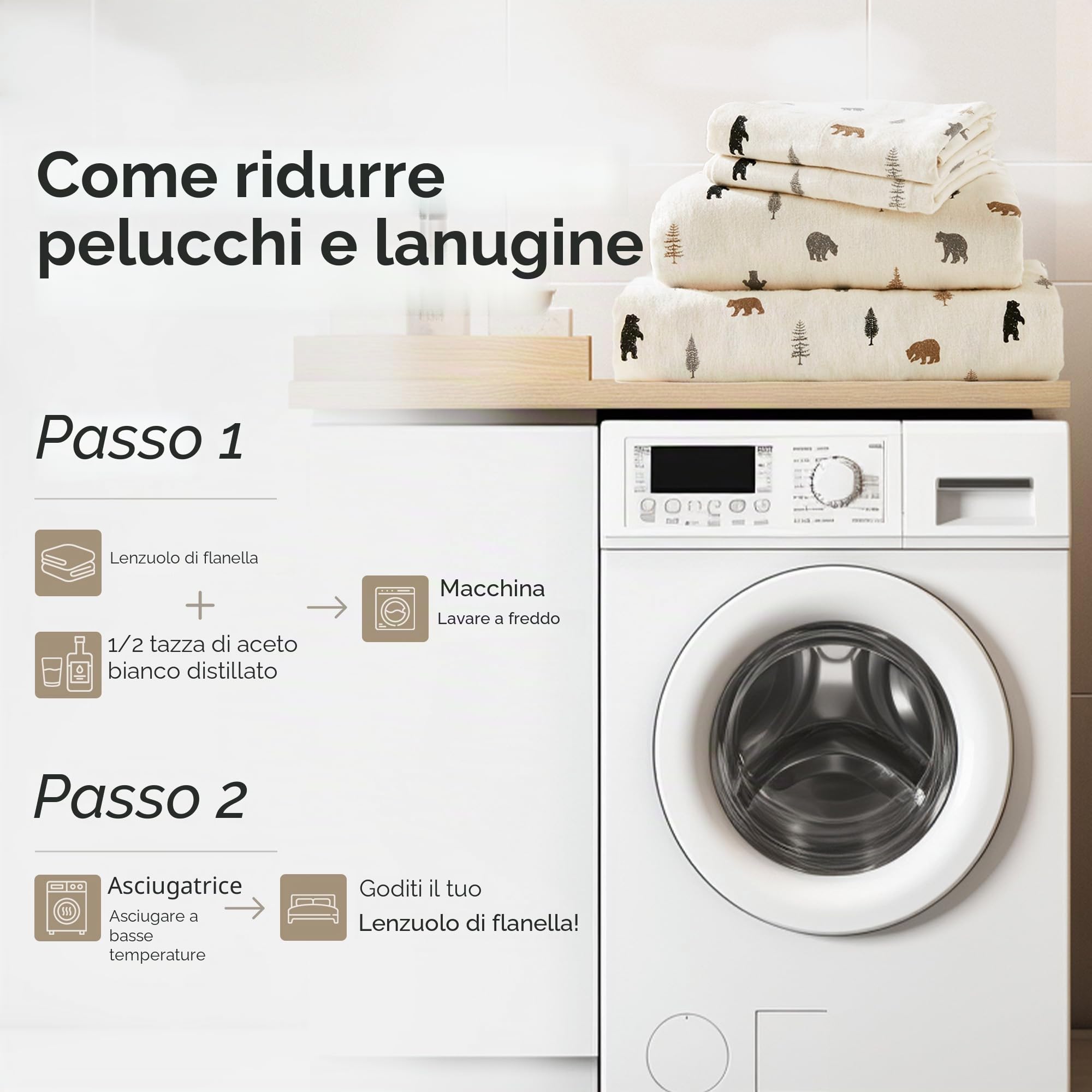 Comfort Spaces Set di lenzuola in flanella di cotone al 100%, ultra morbide e accoglienti, con tasca elastica da 30,5 cm, per materassi fino a 35,6 cm, stampa originale, biancheria da letto in