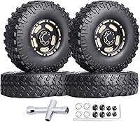 Vista 12 de HobbyPark Ruedas y neumáticos Beadlock de latón 1.0 para piezas de actualización TRX4M 1/18 SCX24 1/24 RC 1/18, juego de 4 (Tipo D)