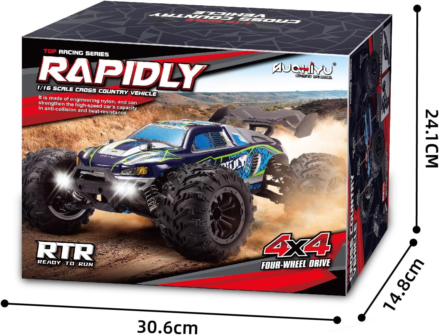 TOUCAN RC HOBBY 16101 1/16 4x4 Radio Controlled Monster Truck RC Off-Road Car Muti-Terrain Brushed Motor ESC LightRTR Vehicle Model for Adult