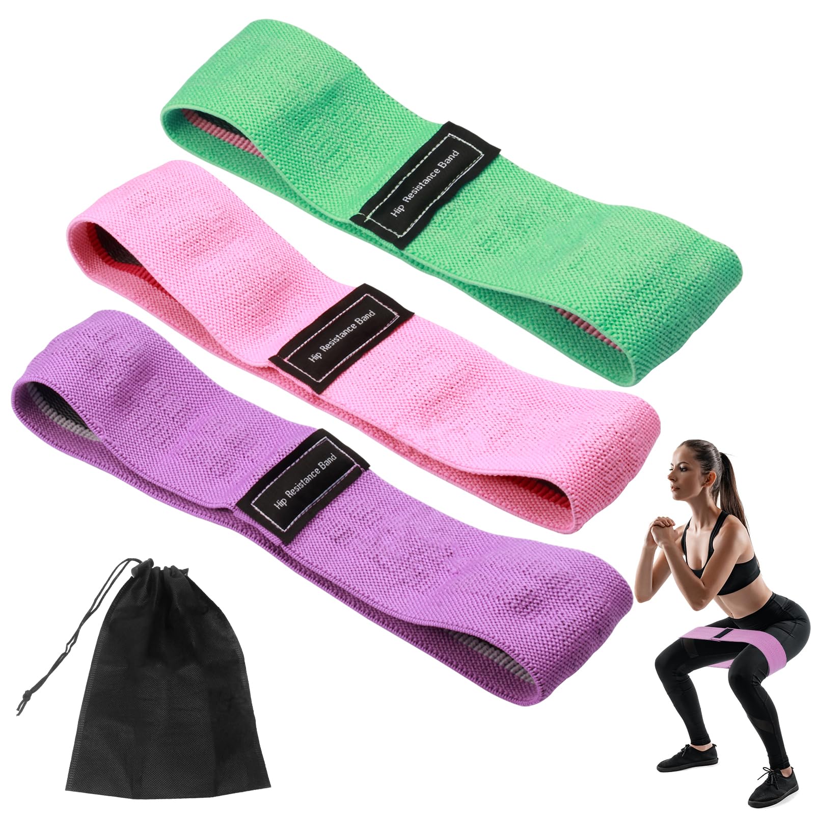 Bande Yoga Pilates Woobroo Bandes De Résistance Musculation Femme Homme (Lot De 3 Kit Musculation Maison