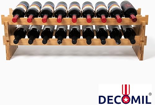 Miniatura 9 de DECOMIL - Estante de vino para 9 botellas  Soporte para vino  Modular y apilable  Organizador de botellas de vino para encimera (9 botellas)