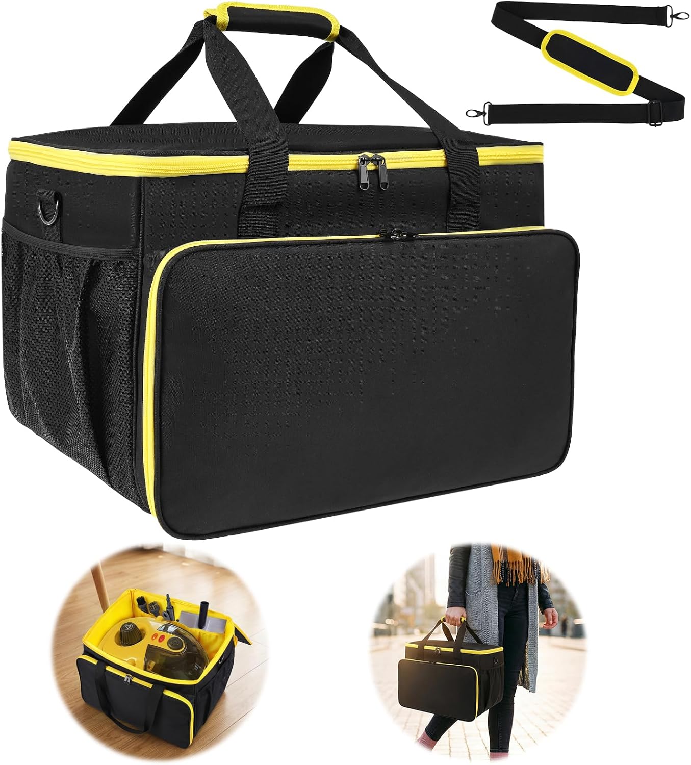 Storage Bag Compatible with C900134 Steamer, Portable Steam Cleaner Carrying Case with Adjustable Shoulder Strap for Accessories
