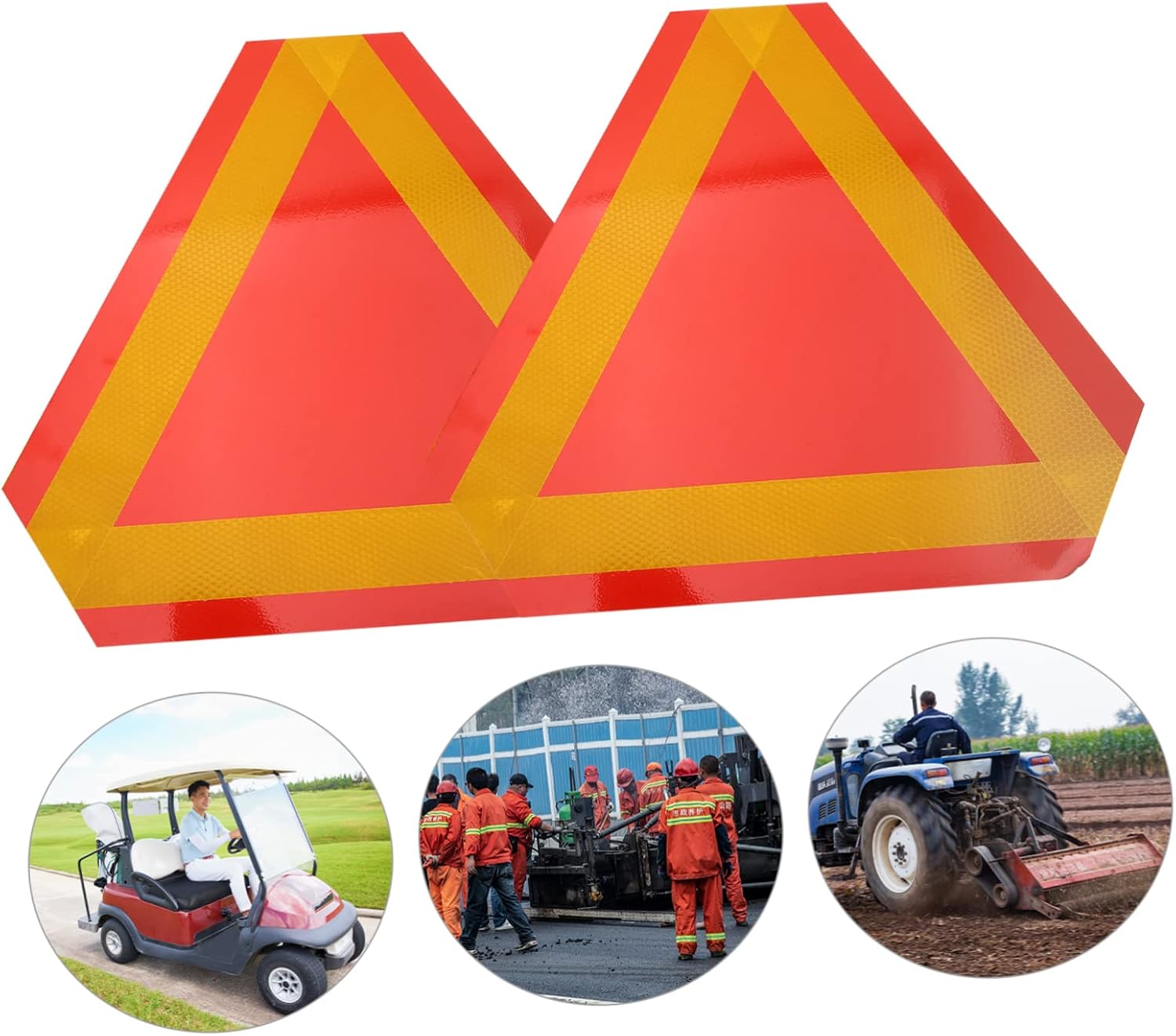 Magnetic Car Triangle Reflectors Triangle Safety Sign Slow Moving Vehicle Aluminum 2pcs