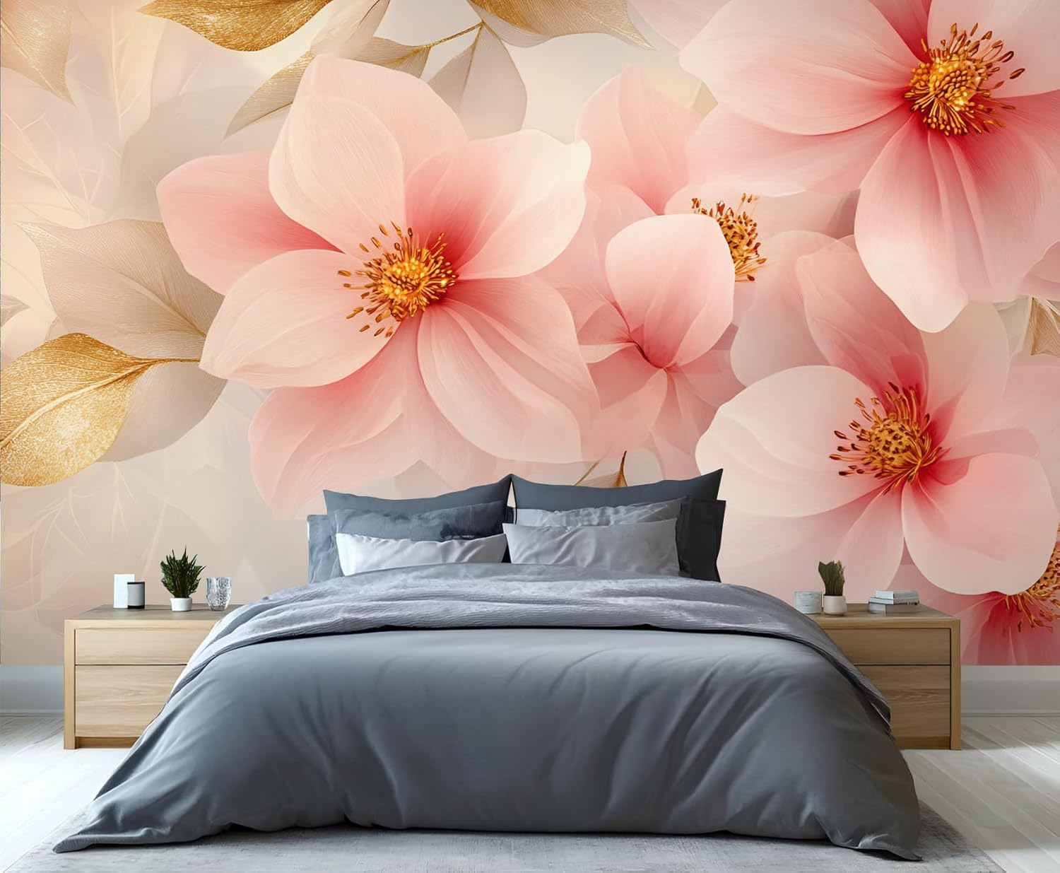 Waterfall Wallpaper, Forest Wallpaper for Bedroom, Nature Landscape Mural Wallpapers & Home Decor, 3D Wall Murals for Living Room (Not Peel and Stick)