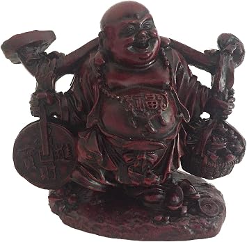 OMA Happy Buddha Statue Laughing Buddha Feng Shui Figurine for Fortune & Luck - Large Size - Premium Quality