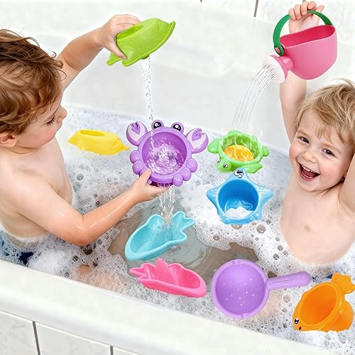 Miniatura 3 de 10 juguetes de baño para niños de 1 a 3 años, juguetes de agua para bañera y piscina para niños pequeños de 1 a 3 años y bebés de 12 a 18 meses,