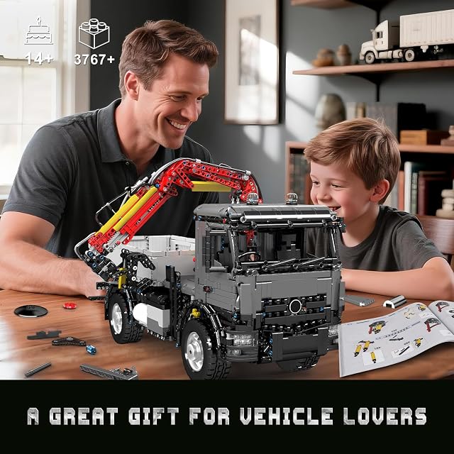 Foto 6 de 7 de Mould King Technik Camión Grúa - MOC APP Control Remoto Vehículo de Construcción Motorizado Transportador…
