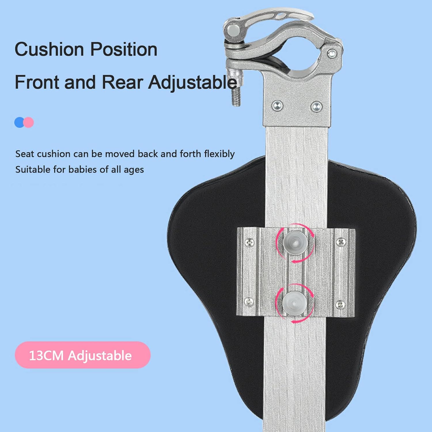 Child Bike Seat, Portable, Front Mount Kid Bicycle Seat, Foldable & Ultralight Front Mount Baby Kids' Bicycle Carrier Handrail Mountain Bikes, Hybrid Bikes, Fitness Bikes, for Children 3-8 Years