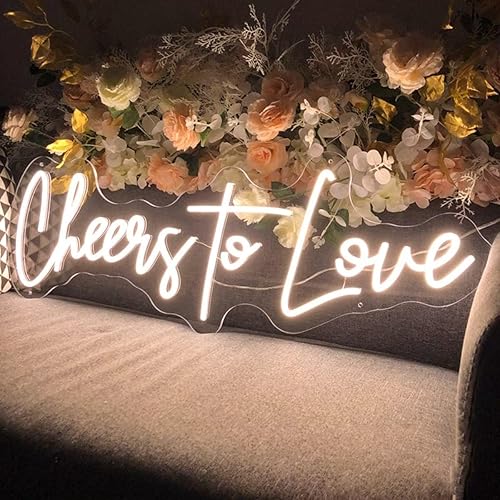 Miniatura 10 de Letrero de neón con texto en inglés "Happily Ever After", letrero de neón personalizado, decoración hecha a mano, para colgar en la pared, letrero