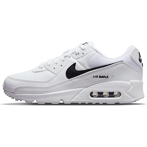 Nike Air Max 90, Sneaker Donna, White/Black-White, 37.5 EU