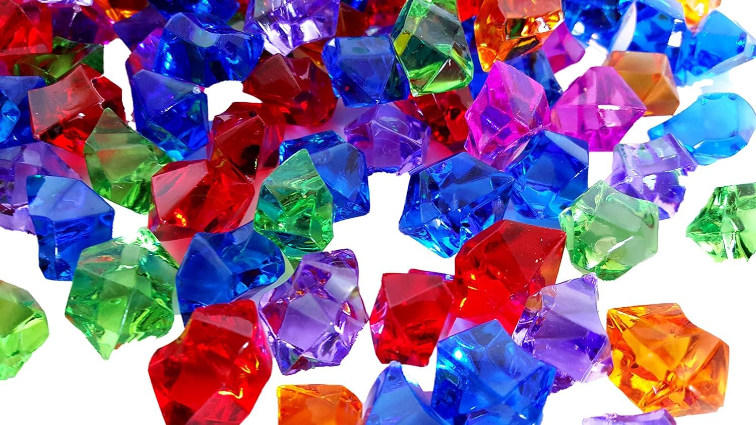 HomeneedsIce Rock Crystals Treasure Gems for Table Scatters, Vase Fillers, Event, Wedding, Birthday Decoration Favor, Arts & Crafts (1 lb. Bag) (Haphazard, Multi Colored)