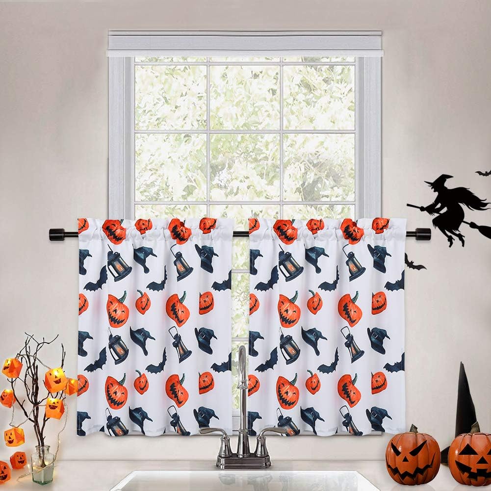 Amazon.com: CAROMIO Halloween Kitchen Decorations Curtains 30 Inches ...