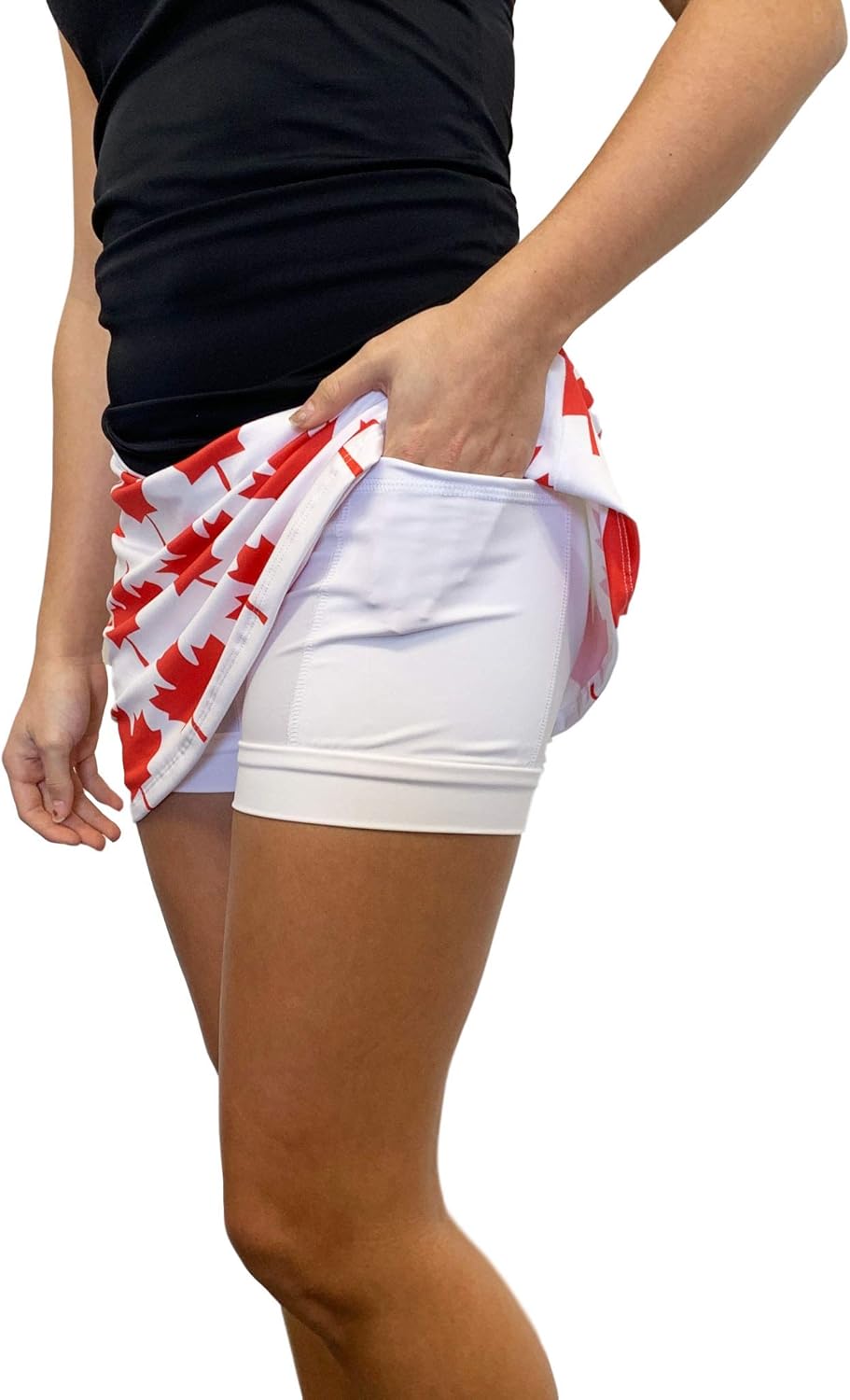 Canadian Flag Slim Golf Skort | Tennis Skort | Maple Leaf Running Skirt