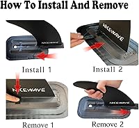 Vista 3 de NiceWave Juego de aletas de repuesto para tabla de remo, incluye 1 aleta central y 2 aletas laterales, aletas inflables desmontables portátiles