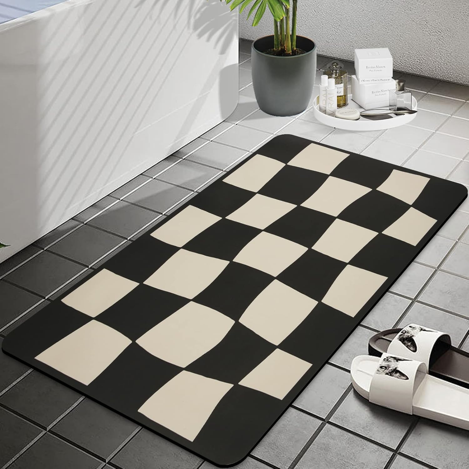 HERA BEAUTY Super Absorbent Quick Dry Bath Mat, Non Slip