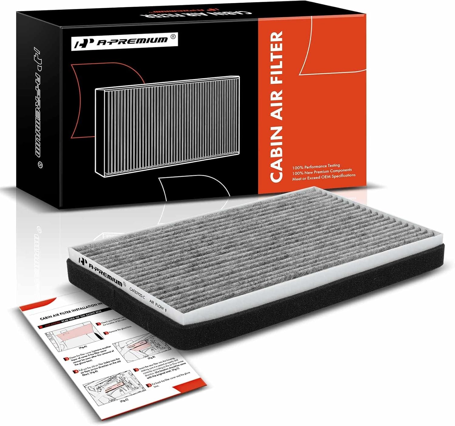 A-Premium Cabin Air Filter with Activated Carbon Compatible with Buick Allure, Century, LaCrosse, Regal & Chevrolet Impala, Monte Carlo & Pontiac Grand Prix, 1997-2016, Replace# 10406026